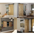 Black wooden sliding barn door hardware / barn door system